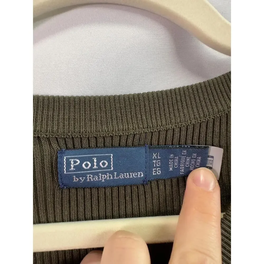 Polo Ralph Lauren Green Henley Bodice Dress Size XL with Discoloration
